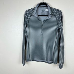 Patagonia  Capilene 3 Zip. mens grey stripped small